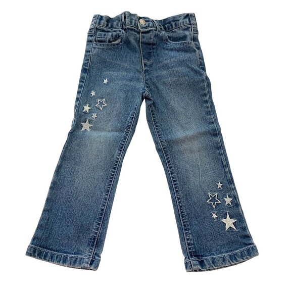 Faded Glory Other - y2k Faded Glory Girls Infant Baby Sz 24 months Pull On Jeans Blue Denim Stars Em